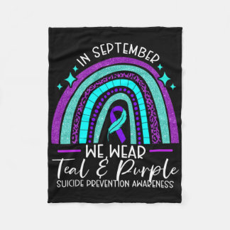 We Wear Teal And Purple Suicide Prevention Awarene Fleece Blanket