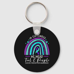 We Wear Teal And Purple Suicide Prevention Awarene Keychain