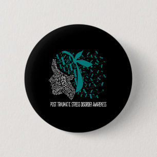 We Wear Teal For Post Traumatic Stress Disorder Aw 2 Inch Round Button