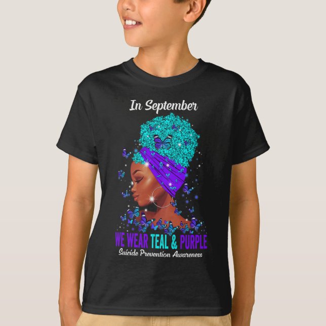 We Wear Teal Purple Suicide Prevention Awareness A T-Shirt (Front)