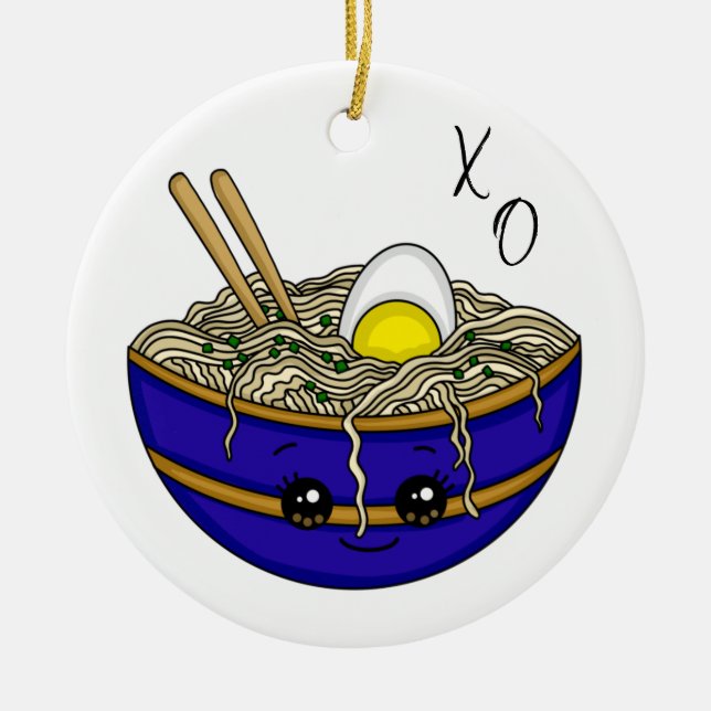 We were Ramen To Be | Funny Christmas Pun Ceramic Ornament (Front)
