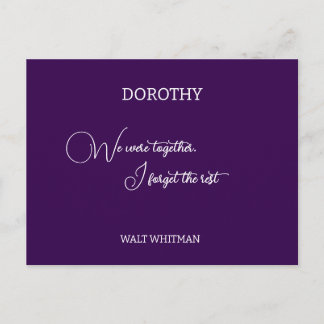 We were together Walt Whitman personalized Postcard