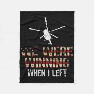 We Were Winning When I Left Vintage Veteran Americ Fleece Blanket