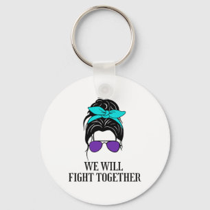 We Will Fight Together Suicide Prevention Awarenes Keychain