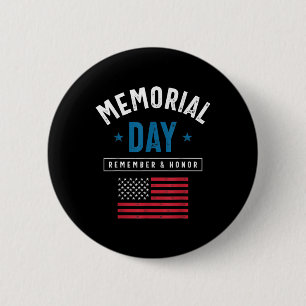 We Will Never Forget America Flag Stars Memorial D 2 Inch Round Button