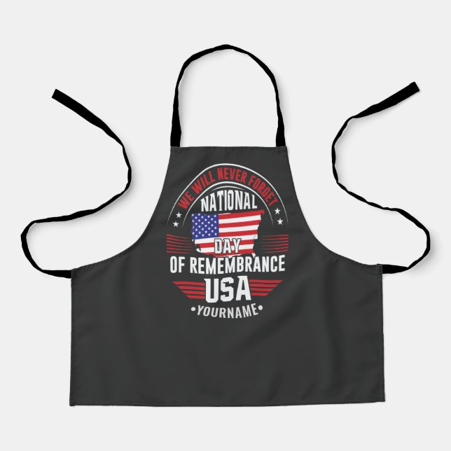 We Will Never Forget National Day of Remembrance Apron (Front)