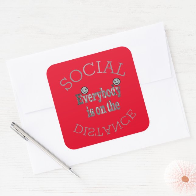 We Will Survive COVID-19: A Message of Resilience  Square Sticker (Envelope)