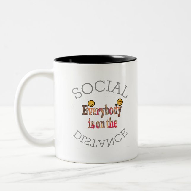 We Will Survive COVID-19 – A Message of Strength   Two-Tone Coffee Mug (Left)