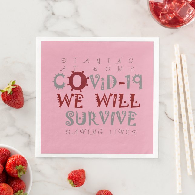 We Will Survive COVID-19 –  Strength & Resilience Napkin (Insitu)