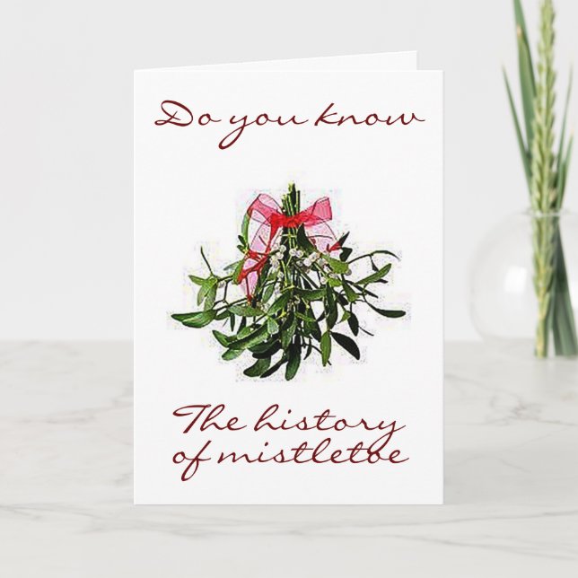 WE WILL USE MISTLETOE TO "KISS UNDER" AT CHRISTMAS HOLIDAY CARD (Front)