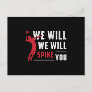 We Will We Will Spike You Beach Volleyball Player Postcard