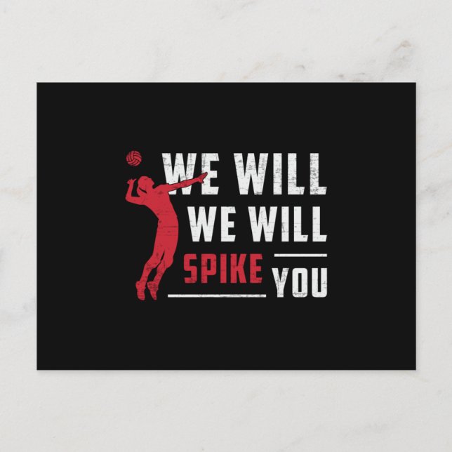 We Will We Will Spike You Beach Volleyball Player Postcard (Front)