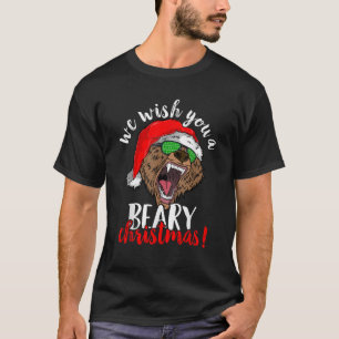 We Wish You A Beary Christmas Santa Bear Xmas Sung T-Shirt