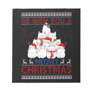 We Wish You A Meowy Cat Christmas Ugly Sweater Notepad