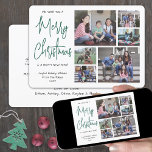 We Wish You a Merry Christmas 6 Photo Green Script Holiday Card<br><div class="desc">Send stylish joyful greetings and share six of your favourite pictures with a unique custom photo collage holiday card. All text on this template is simple to personalize to include any wording, such as Happy Holidays, Seasons Greetings, New Year Cheers etc. The message that reads "We wish you a Merry...</div>