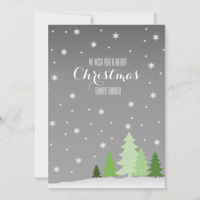 We wish you a merry Christmas Card with Trees (Front)