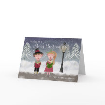 We Wish You a Merry Christmas Carolers Card