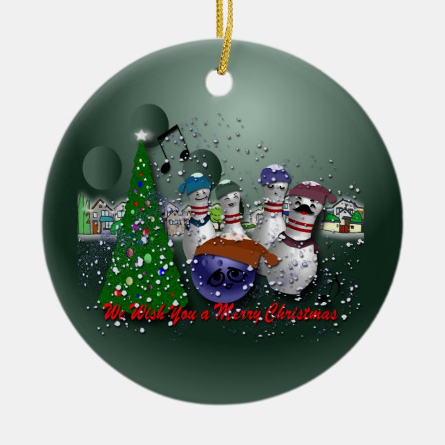 We Wish You a Merry Christmas Ceramic Ornament (Front)