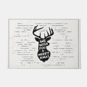 We Wish You A Merry Christmas Deer Doormat