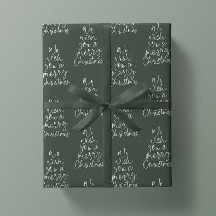 We wish you a merry Christmas green holiday Wrapping Paper