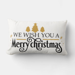 We Wish You A Merry Christmas Lumbar Pillow