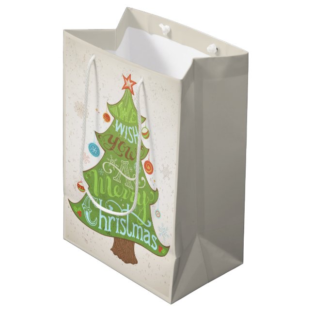 We wish you a Merry Christmas  Medium Gift Bag (Front Angled)
