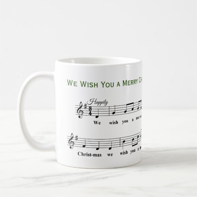 We Wish You a Merry Christmas Musical Coffee Mug (Left)