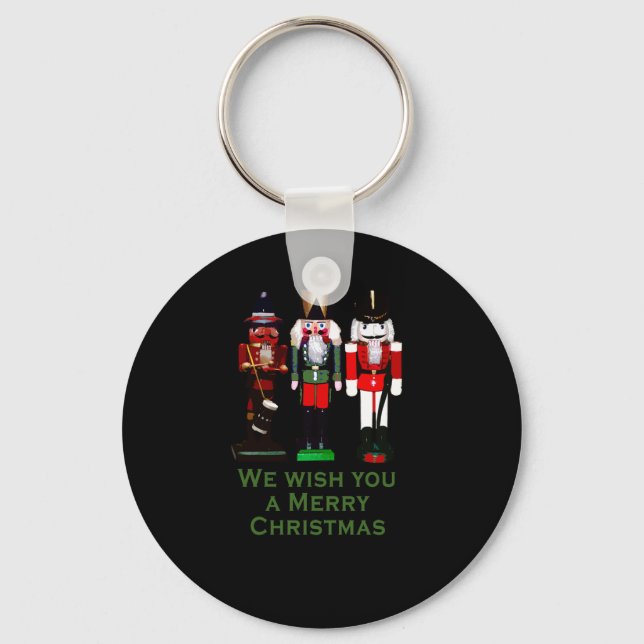 We Wish You a Merry Christmas Nutcrackers Keychain (Front)