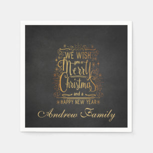 We Wish You A Merry Christmas personalized Napkin