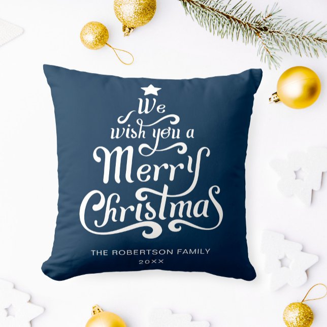 We wish you a Merry Christmas personalized  Throw Pillow (Creator Uploaded)