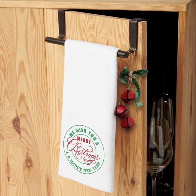 We Wish You A Merry Christmas Red and Green Kitchen Towel (Creator Uploaded)