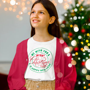 We Wish You a Merry Christmas Red and Green T-Shirt