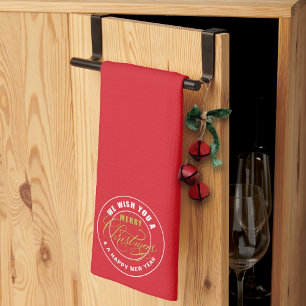 We Wish You a Merry Christmas Red  Kitchen Towel