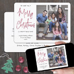 We Wish You a Merry Christmas Red Script 1 Photo Holiday Card<br><div class="desc">Send stylish joyful greetings and share one favourite picture with a unique custom photo holiday card. All text on this template is simple to personalize to include any wording, such as Happy Holidays, Seasons Greetings, New Year Cheers etc. The message that reads "We wish you a Merry Christmas and a...</div>