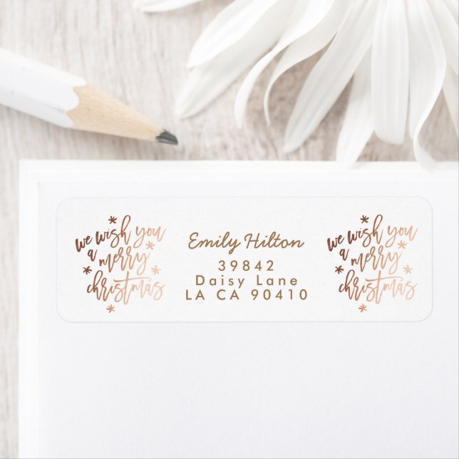 We Wish You A Merry Christmas Rose Foil Address (Insitu)