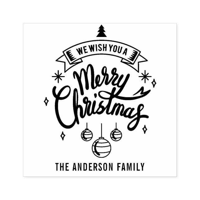"We Wish You A Merry Christmas" Rubber Stamp (Imprint)