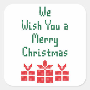 We Wish you a Merry Christmas Square Sticker