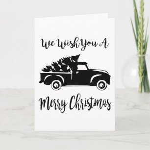 WE WISH YOU A MERRY CHRISTMAS TRUCK STYLE HOLIDAY CARD