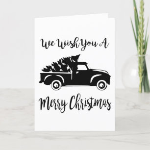 WE WISH YOU A MERRY CHRISTMAS TRUCK STYLE HOLIDAY CARD