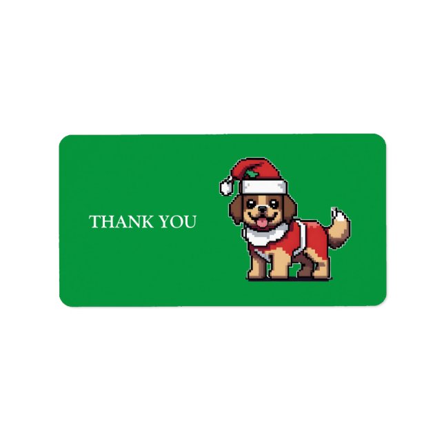 We wish you a merry christmas with cute dog santa  label (Front)