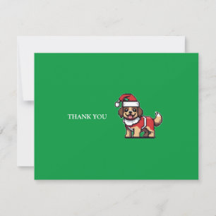 We wish you a merry christmas with cute dog santa RSVP card