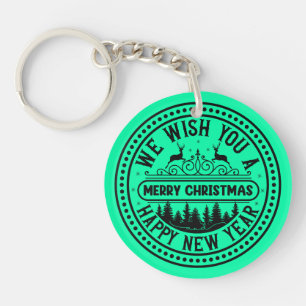 We Wish You Merry Christmas Happy New Year-66244 Keychain