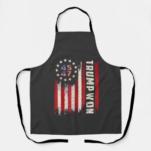 We Won TRUMP INAUGURATION American Flag Apron