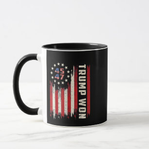 We Won TRUMP INAUGURATION American Flag  Mug