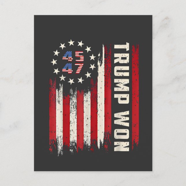 We Won TRUMP INAUGURATION American Flag  Postcard (Front)
