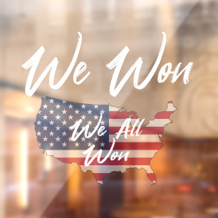 We Won Window Cling