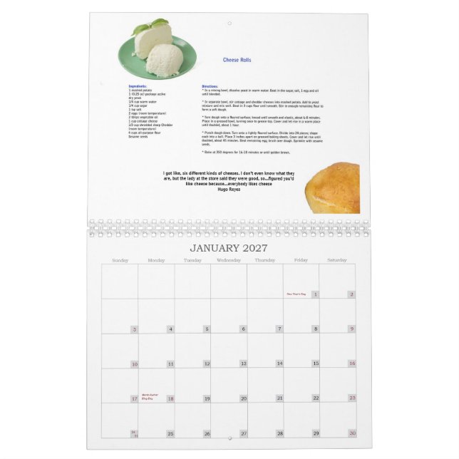 We Work For Cheese Calendar (Jan 2027)