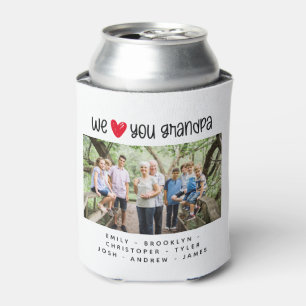 We ♥ You Grandpa Keepsake Photo Can Cooler