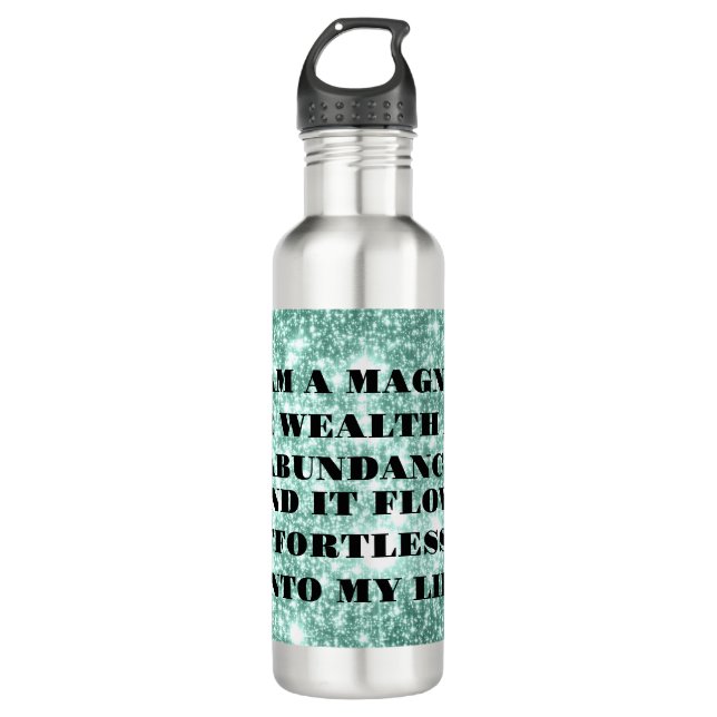 Wealth & Abundance Affirmation 710 Ml Water Bottle (Front)