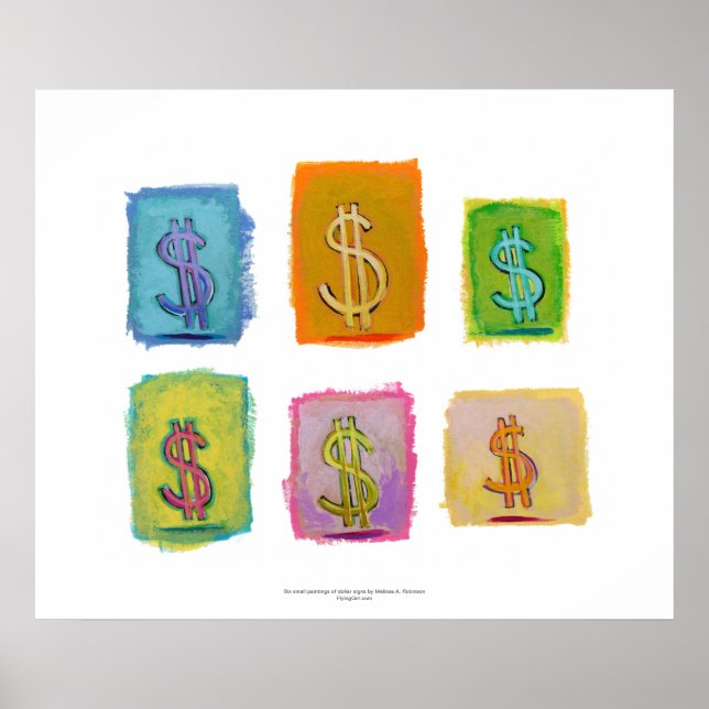 Wealth abundance economics money fun happy art poster (Front)